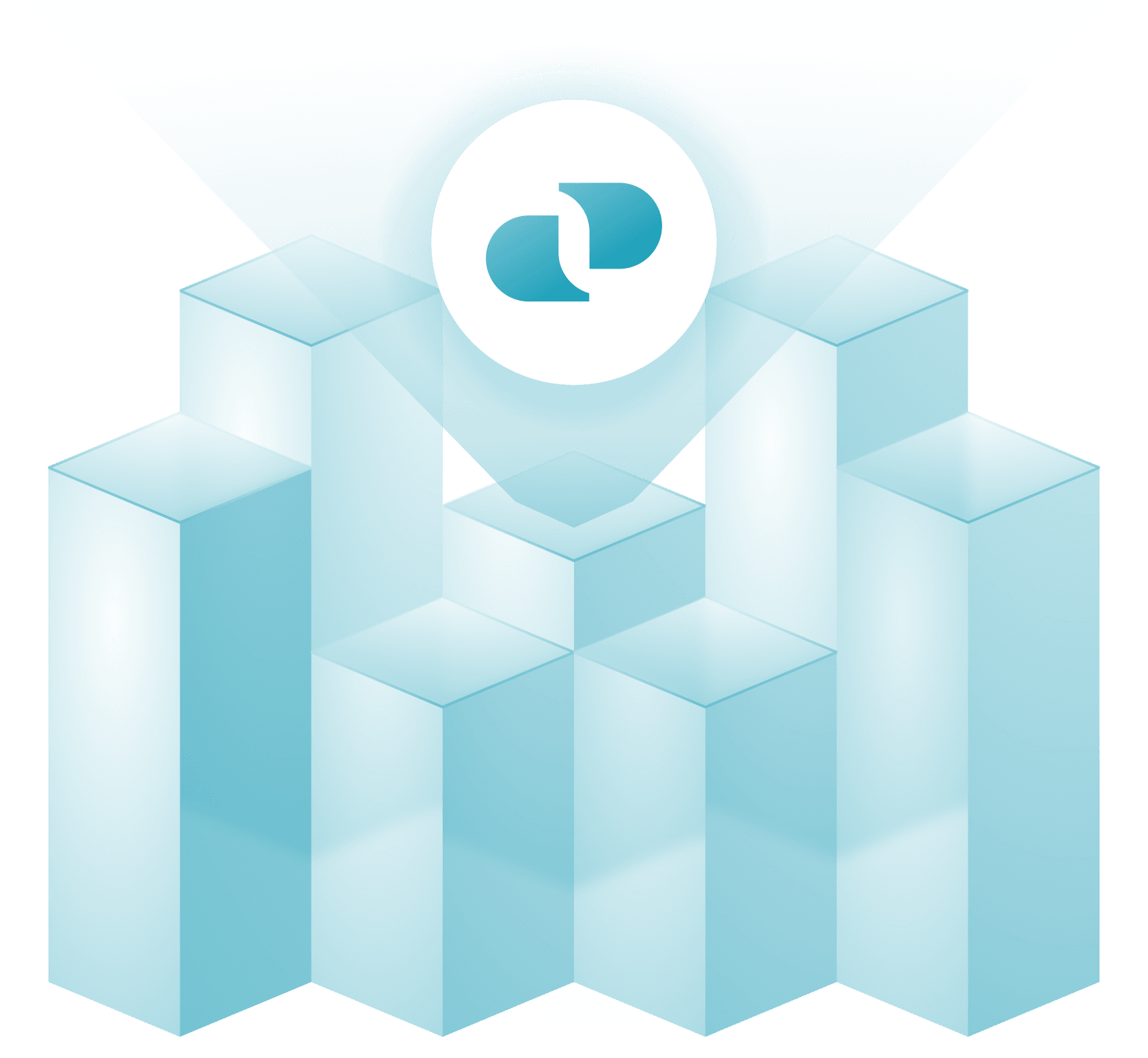 3D isometric blocks representing the layered architecture of Dual protocol